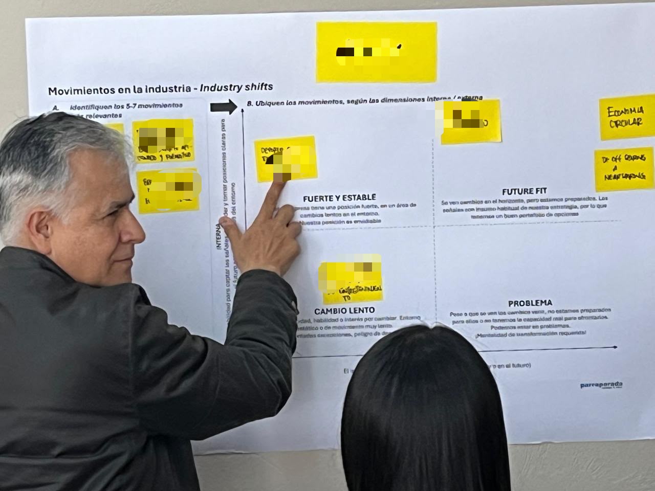 Pex Parra facilitando el ejercicio de movimientos de la industria durante un laboratorio